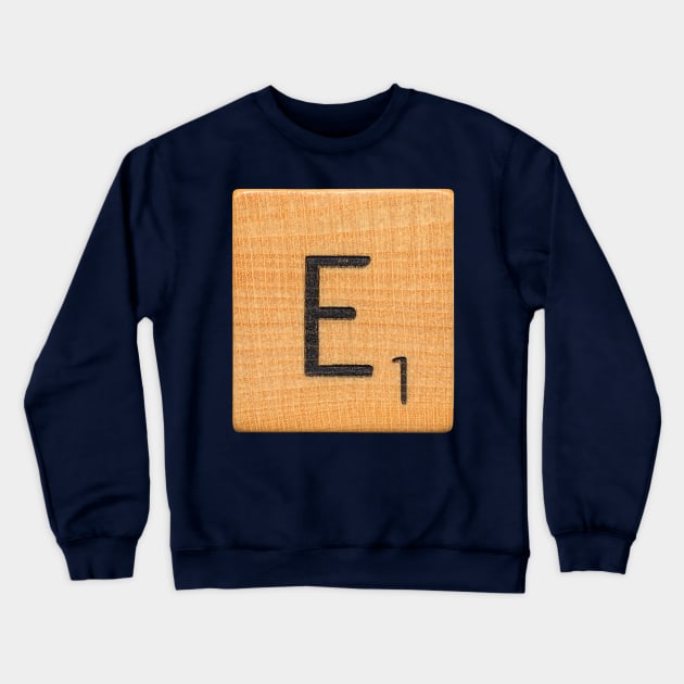 Scrabble Tile E Crewneck Sweatshirt by RandomGoodness